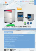 Lavavajillas Industrial con Cesta de 500 X 500 mm 580x620x810h mm GF6005 GASFRIT - Imagen 2