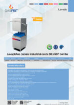 Lavavajillas Industrial de Cúpula con Cesta de 500 X 500 mm 630x729x1520h mm GF6006 GASFRIT - Imagen 2