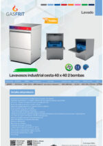 Lavavasos Industrial con Cesta de 400 X 400 mm 470x510x1770h mm GF6001 GASFRIT - Imagen 2