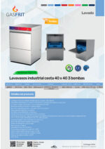 Lavavasos Industrial con Cesta de 400 X 400 mm 470x510x1770h mm GF6002 GASFRIT - Imagen 2