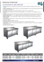 Mesa Refrigerada Acero Inoxidable 4 Puertas Opacas 4 Estantes 511 Litros Gama 600 - 2230x600x850h mm SNACK4200TNEUT EUTRON - Imagen 2