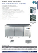 Mesa Refrigerada Acero Inoxidable 3 Puertas Opacas 3 Estantes 532 Litros Gama 700 - 2020x700x850h mm TPG-63 EUTRON - Imagen 2