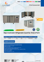 Mesa Refrigerada Acero Inoxidable 2 Puertas Opacas 1 Estante 1200x600x800h mm FB1 GASFRIT - Imagen 2