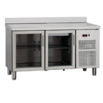 Mesa Refrigerada Acero Inoxidable 2 Puertas de Cristal 200 Litros 1460x600x860h mm CSB-600/1500 C PC CISABA