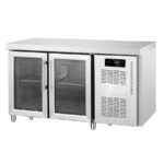 Mesa Refrigerada Acero Inoxidable 2 Puertas de Cristal 210 Litros 1420x700x840h mm CSB-700/1500 C PC CISABA