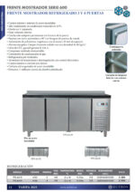 Frente Mostrador Acero Inoxidable 3 Puertas 3 Estantes Gama 600 - 2020x600x1030h mm TPS-63-H EUTRON - Imagen 2