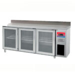 Mesa Refrigerada Acero Inoxidable 3 Puertas de Cristal 3 Estantes 2000x600x950h mm GFH117 GASFRIT