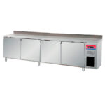Mesa Refrigerada Acero Inoxidable 4 Puertas Opacas 4 Estantes 2500x600x950h mm GFH116 GASFRIT