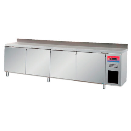 Mesa Refrigerada Acero Inoxidable 4 Puertas Opacas 4 Estantes 2500x600x950h mm GFH116 GASFRIT