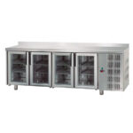 Mesa Refrigerada Acero Inoxidable 4 Puertas de Cristal 420 Litros 2320x700x940h mm CSB-700/2500 M PC CISABA
