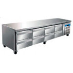 Mesa Refrigerada Acero Inoxidable 8 Cajones 420 Litros Gama 700 - 2230x700x650h mm U-GN4180TN EUTRON