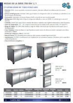 Mesa Refrigerada Acero Inoxidable GN 1/1 - 3 Puertas Opacas 3 Estantes 465 Litros Gama 700 - 1795x700x850h mm GN3200TNEUT EUTRON - Imagen 2