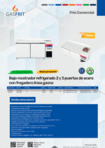 Mesa Refrigerada Acero Inoxidable con Fregadero 2 Puertas Opacas 2 Estantes 1500x600x950h mm GFH124 GASFRIT - Imagen 2