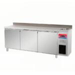 Mesa Refrigerada Acero Inoxidable con Fregadero 3 Puertas Opacas 3 Estantes 2000x600x950h mm GFH125 GASFRIT