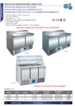 Mesa Refrigerada para Ingredientes 5 Cubetas GN 1/6-150 - 2 Puertas Opacas 2 Estantes Gama 700 - 900x700x1010h mm PS200EUT EUTRON - Imagen 2