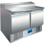 Mesa Refrigerada para Ingredientes 5 Cubetas GN 1/6-150 - 2 Puertas Opacas 2 Estantes Gama 700 - 900x700x1010h mm PS200EUT EUTRON