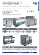 Mesa Refrigerada para Ingredientes Cubetas GN 1/6 - 2 Puertas Opacas 2 Estantes 280 Litros Gama 700 - 900x700x850h mm S901EUT EUTRON - Imagen 2
