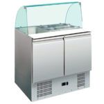 Mesa Refrigerada para Ingredientes GN 1/3 x 4 + GN 1/2 x 1 - 2 Puertas Opacas 2 Estantes 240 Litros 900x700x1295h mm GFX61 GASFRIT