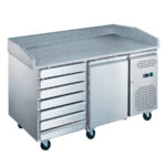 Mesa Refrigerada para Pizza 1 Puerta Opaca 1 Estante 7 Cajones 240 Litros 1510x800x1000h mm GF059 GASFRIT