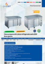 Mesa Refrigerada para Pizza 1 Puerta Opaca 1 Estante 7 Cajones 240 Litros 1510x800x1000h mm GF059 GASFRIT - Imagen 2