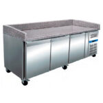 Mesa Refrigerada para Pizza 3 Puertas Opacas 3 Estantes 635 Litros Gama 800 - 2025x800x1000h mm PZ-3600TN EUTRON