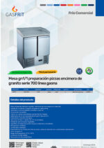 Mesa Refrigerada para Pizza GN 1/1 - 2 Puertas Opacas 2 Estantes 320 Litros 900x700x1010h mm GFX60N GASFRIT - Imagen 2