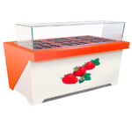 Mesa Topping 18 GN 1/6 Frio, Neutro y Calor para Ingredientes Cristal Recto con Reserva 230 Litros 1250x700x1200h mm FLORIDA125 INFRIMA