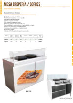 Mesa de Crepes y Gofres 2 Estantes 1 Puerta de Cristal Recto 1250x700x850h mm MC150 INFRIMA - Imagen 2