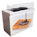 Mesa de Crepes y Gofres 2 Estantes 1 Puerta de Cristal Recto 1250x700x850h mm MC150 INFRIMA