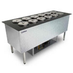 Mostrador de Heladería para Cremas y Granizados 12+12 Cubetas 2170x700x950h mm MODENA 12 INFRIMA
