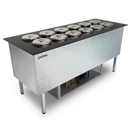 Mostrador de Heladería para Cremas y Granizados 12+12 Cubetas 2170x700x950h mm MODENA 12 INFRIMA