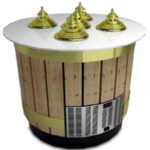 Mostrador de Heladería para Cremas y Granizados 4x2 Cubetas 1050x950x900h mm RUSTIK 4 INFRIMA