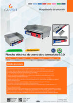 Plancha Electica de Acero Inoxidable Placa Lisa Cromo Duro Sobremesa 550x430x252h mm GF015E GASFRIT - Imagen 2
