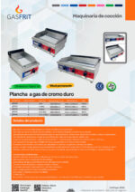 Plancha a Gas de Acero Inoxidable Placa Lisa Cromo Duro Sobremesa 1150x575x365h mm GF014C GASFRIT - Imagen 2