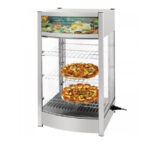 Vitrina Expositora Caliente Calor Seco Cristal Recto 3 Estantes Sobremesa 97 Litros RTR-97L 460x448x785h mm EUTRON