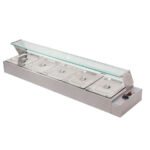 Vitrina Expositora Caliente para Tapas Baño María Sobremesa 5 Cubetas GN1/2 BM-5EUT - 1435x350x315h mm EUTRON