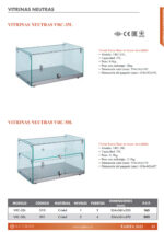 Vitrina Expositora Neutra Cristal Recto 1 Estante Sobremesa 50 Litros VRC-50L 554x361x370h mm EUTRON - Imagen 2