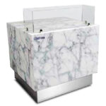 Vitrina Expositora Neutra para Pastelería 2 Estantes Cristal Recto 750x750x1180h mm MARSELLA/N10 INFRIMA