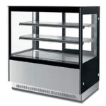 Vitrina Expositora Refrigerada para Pastelería Cristal Recto 650 Litros 2 Estantes 1500x730x1200h mm GN-1500RF2 EUTRON
