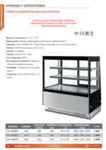 Vitrina Expositora Refrigerada para Pastelería Cristal Recto 380 Litros 2 Estantes 900x730x1200h mm GN-900RF2 EUTRON - Imagen 2