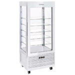 Vitrina Expositora de Refrigeración para Helados y Postres 1 Puerta de Cristal 317 Litros 5 Estantes 750x780x2100h mm DG80 TN INFRIMA