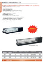 Vitrina para Tapas Refrigerada Sobremesa 4 Cubetas GN1/3-40 Cristal Recto VRC-4 - 1131x395x375h mm EUTRON - Imagen 2