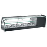 Vitrina para Tapas Refrigerada Sobremesa 7 Cubetas GN 1/3-40 Cristal Recto 1 Estante 1780x395x375h mm GFH129 GASFRIT