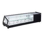 Vitrina para Tapas Refrigerada Sobremesa 6 Cubetas GN1/3-40 Cristal Recto VRC-6 - 1483x395x375h mm EUTRON