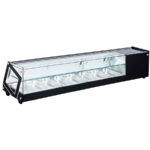 Vitrina para Tapas Refrigerada Sobremesa 8 Cubetas GN1/3-40 Cristal Recto VRC-8 - 1754x395x375h mm EUTRON