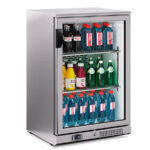 Armario Expositor Refrigerado Acero Inoxidable 1 Puerta de Cristal 2 Estantes 124 Litros Serie ERV XS 600x510x815h mm ERV 15 II XS Infrico