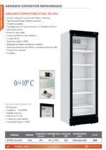 Armario Expositor Refrigerado Blanco 1 Puerta de Cristal 5 Estantes 200 Litros 620x655x1850h mm D372SC-M4 DIG EUTRON - Imagen 2