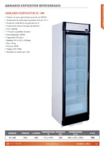 Armario Expositor Refrigerado Blanco 1 Puerta de Cristal 5 Estantes 380 Litros 595x610x1925h mm  SC-380 EUTRON - Imagen 2