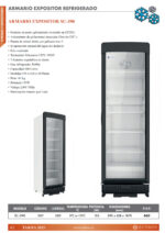 Armario Expositor Refrigerado Blanco 1 Puerta de Cristal 5 Estantes 380 Litros 595x618x1870h mm SC-390 EUTRON - Imagen 2