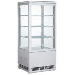 Armario Expositor Refrigerado Blanco para Pastelería 1 Puerta de Cristal 78 Litros 3 Estantes RT-78L - 428x386x960h mm EUTRON